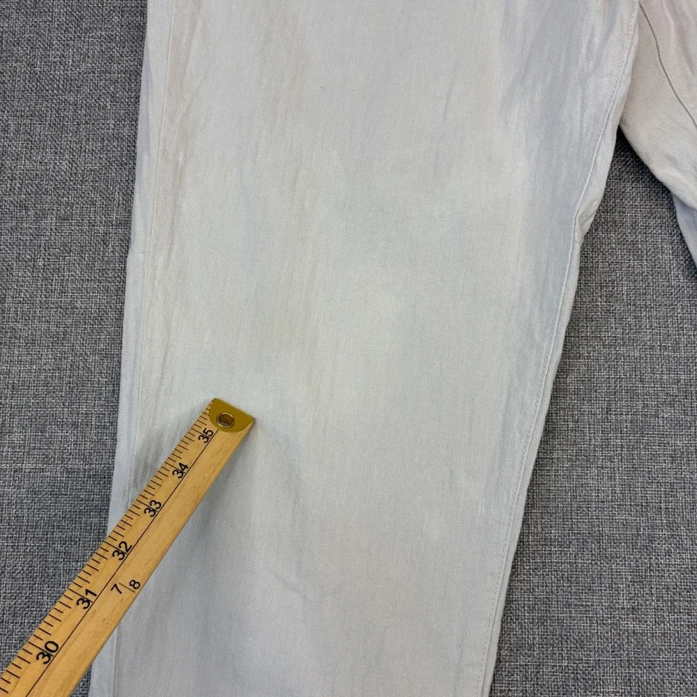 Banana Republic Mason Athletic Tapered Pants Mens 36x28 Beige Linen Cotton Blend